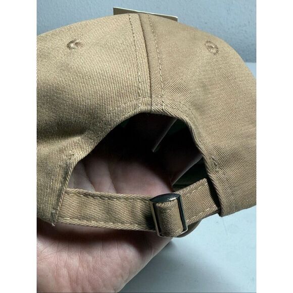AMI Paris Logo-Embroidered Baseball Cap Unisex Tan Red Logo One Size Adult* Note main image 4